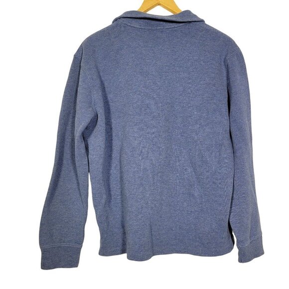 Polo Ralph Lauren Men's Ribbed 100% Cotton 1/4 Zip Blue Pullover Sweater Size M - Picture 8 of 12